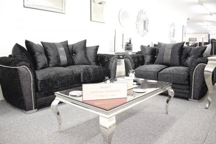 Luxury Essex Crushed Velvet Glitter Sofa Range