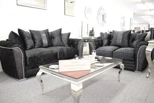 Luxury Essex Crushed Velvet Glitter Sofa Range