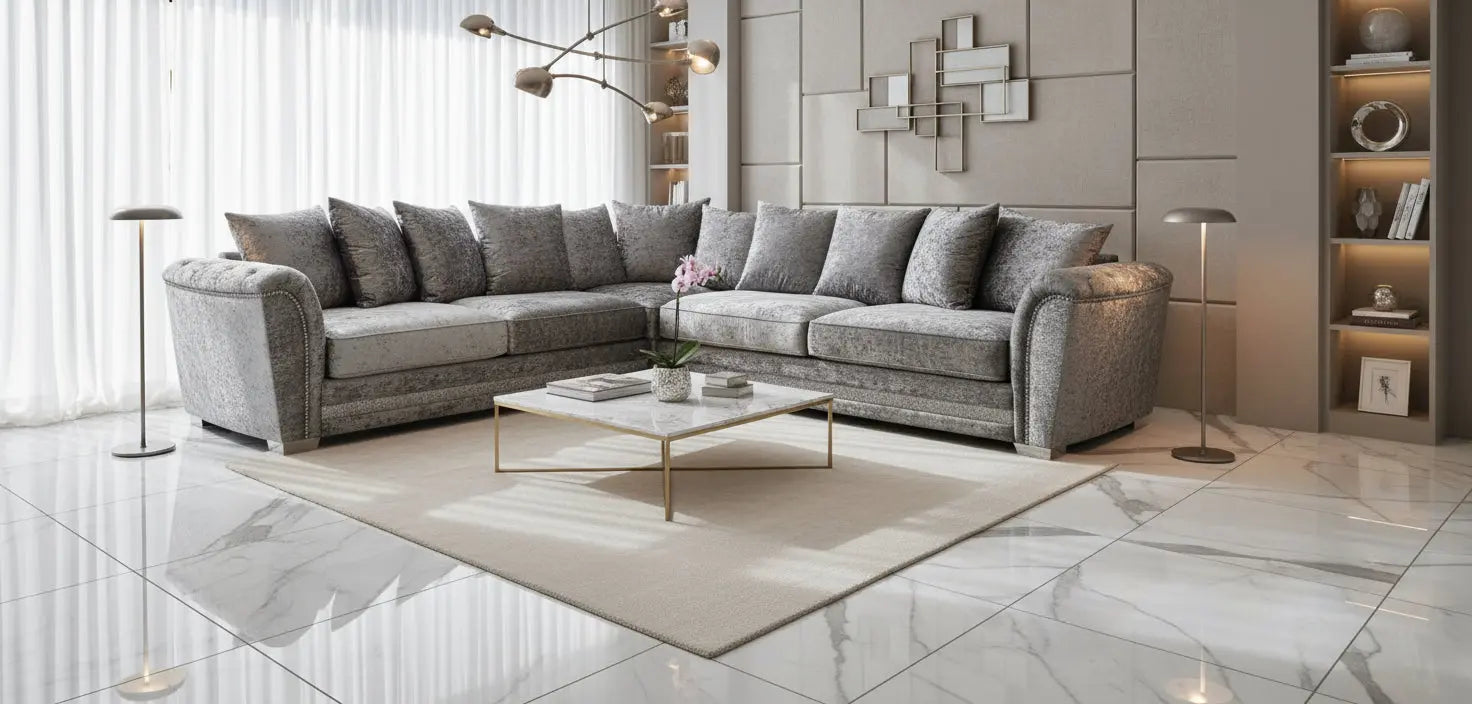 Luxury Essex Crushed Velvet Glitter Sofa Range