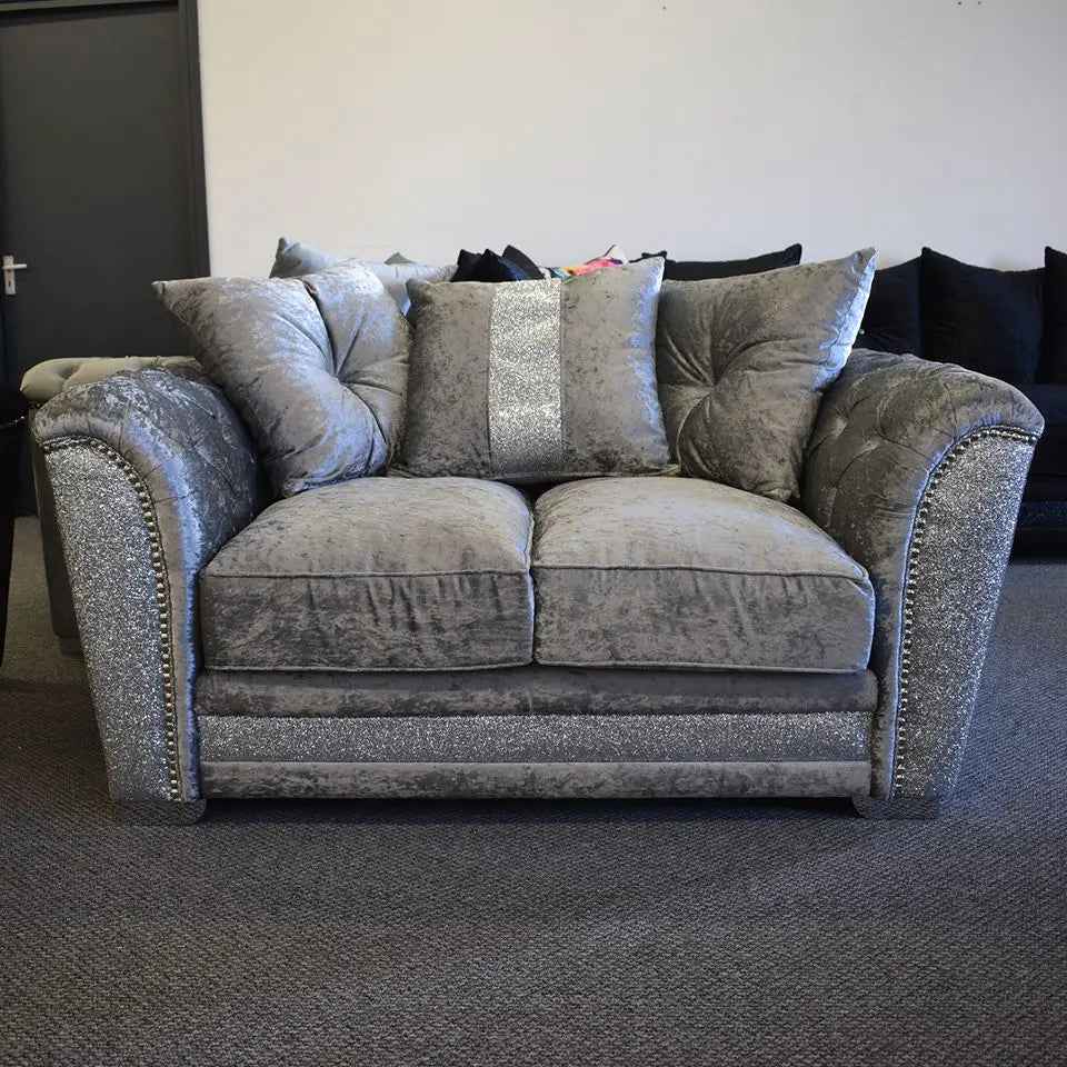 Luxury Essex Crushed Velvet Glitter Sofa Range