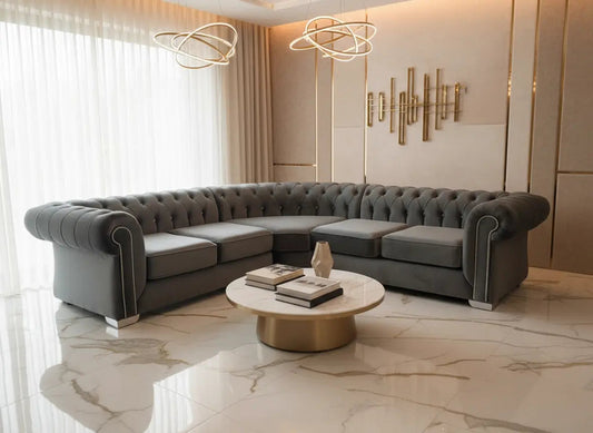 Rockingham Chesterfield French Velvet Sofa Range – Bespoke Luxury