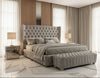 Sultan Wingback Curved Chesterfield Plush Velvet Bed Frame
