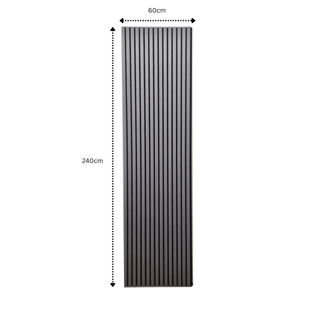 Single Faced Acoustic STANDARD SLAT Wall Panels - 1 sided Wood Veneer - 240cm x 60cm (4 pcs)