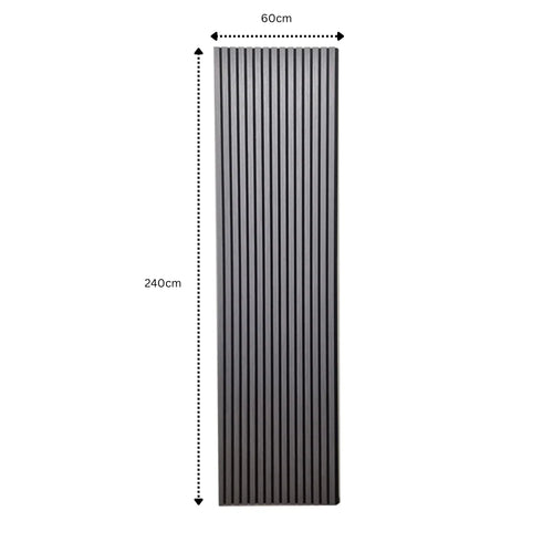 Single Faced Acoustic STANDARD SLAT Wall Panels - 1 sided Wood Veneer - 240cm x 60cm (4 pcs)