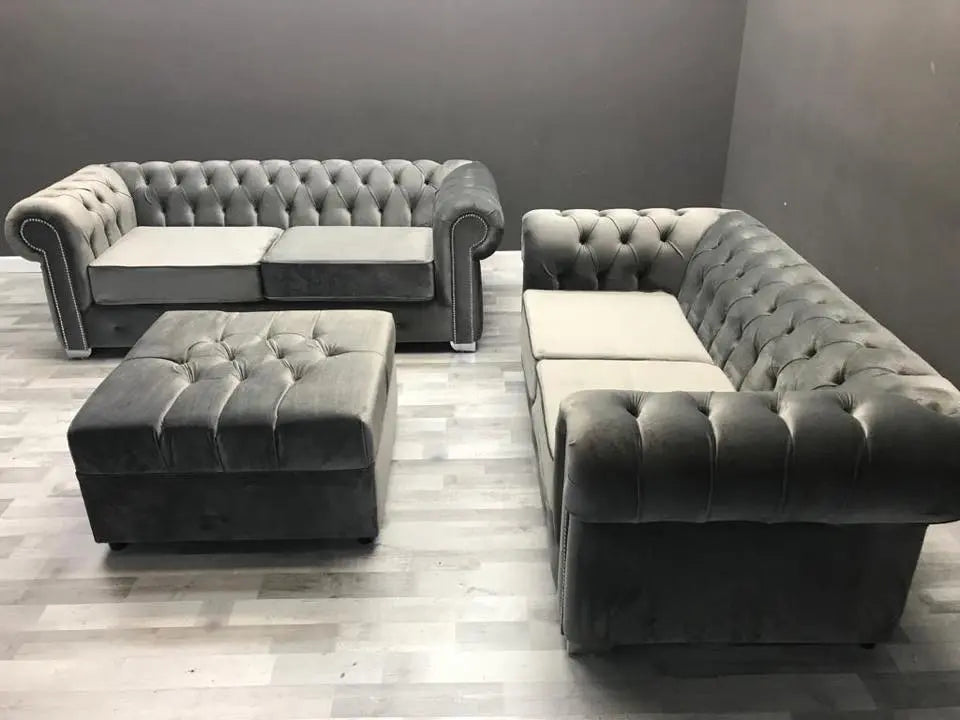 Rockingham Chesterfield French Velvet Sofa Range – Bespoke Luxury