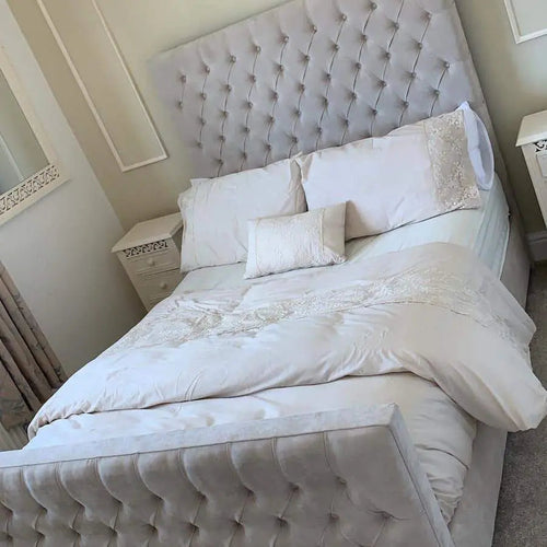 Phantom Plush Velvet Bed – Bespoke Handcrafted Upholstered Bedframe (Made in the UK)