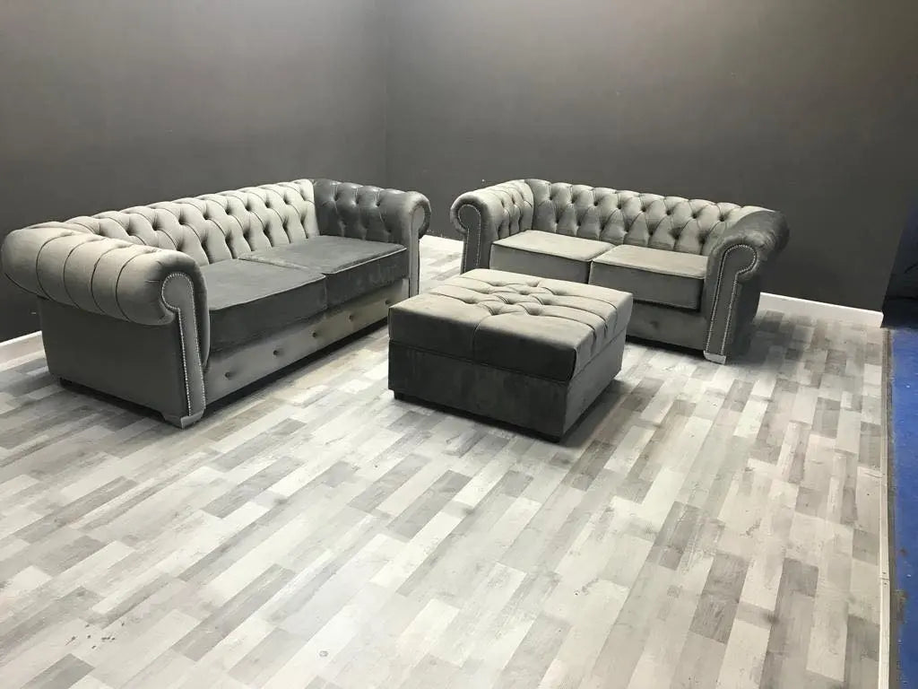 Rockingham Chesterfield French Velvet Sofa Range – Bespoke Luxury