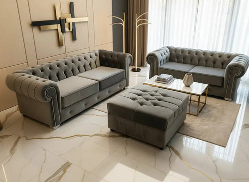 Rockingham Chesterfield French Velvet Sofa Range – Bespoke Luxury