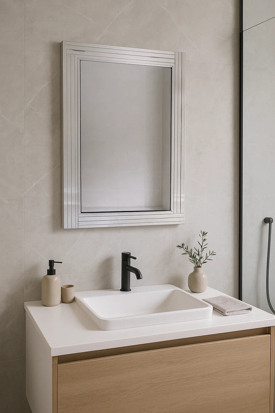 Aurelia Bevelled Frame Wall Mirror – Elegant Modern Design (Multiple Sizes)