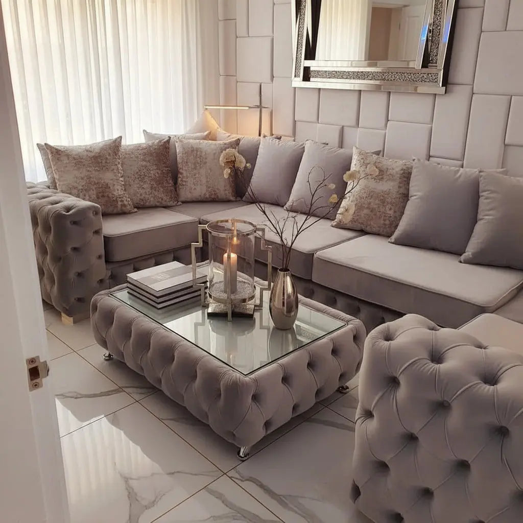 Ashton French Velvet U Corner Sofa Range