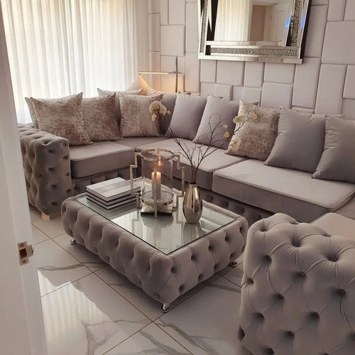 Ashton French Velvet U Corner Sofa Range