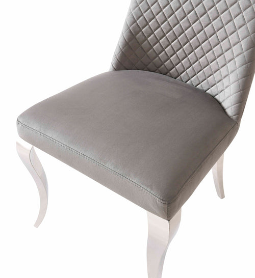 Set of 2 Roxby Grey & Chrome Dining Chairs – Elegant Modern Seating