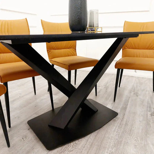 Apollo 1.6 Black Dining Table – Black Sintered Stone Top