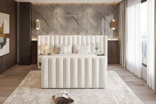 Alisson TV Bed Frame with Integrated TV Lift – Upholstered Velvet