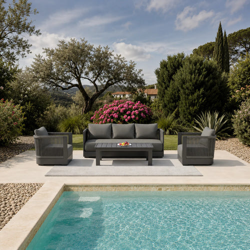 ALUXO® Ares Outdoor Lounge Set - Onyx - 5 Seater Livara Interiors