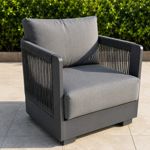 ALUXO® Ares Outdoor Lounge Set - Onyx - 5 Seater Livara Interiors
