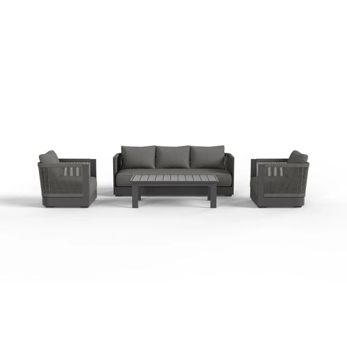 ALUXO® Ares Outdoor Lounge Set - Onyx - 5 Seater Livara Interiors