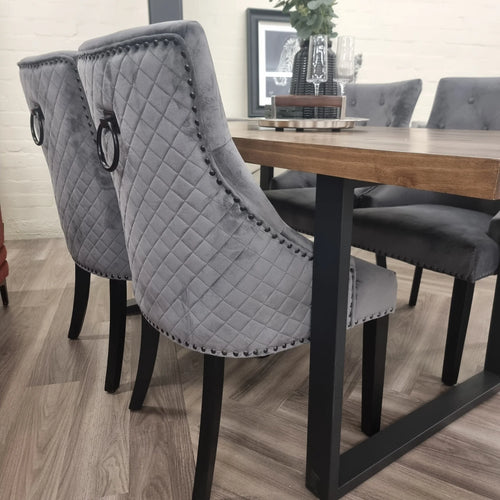 Bentley Black Leg Dining Chair (Each) Dark Grey