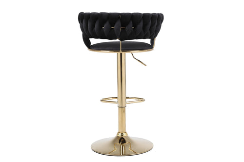 Camilla Luxury Black Gold Bar Stool x2 Pair