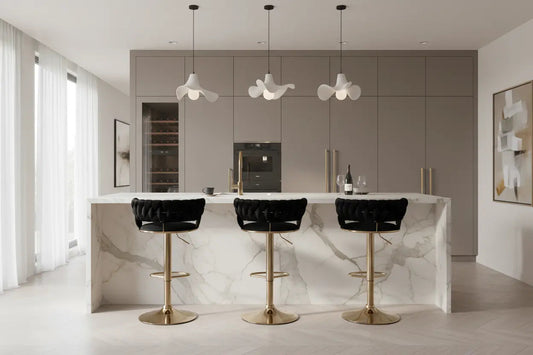 Camilla Luxury Black Gold Bar Stool x2 Pair