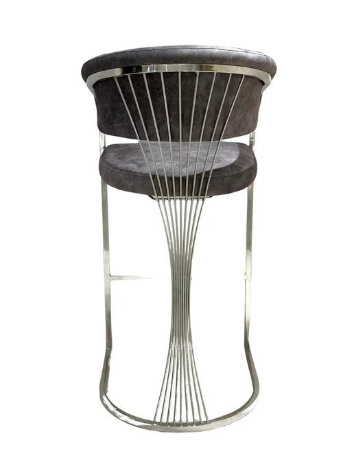 Porto Luxury Black & Gold Velvet Bar Stool Gold Legs