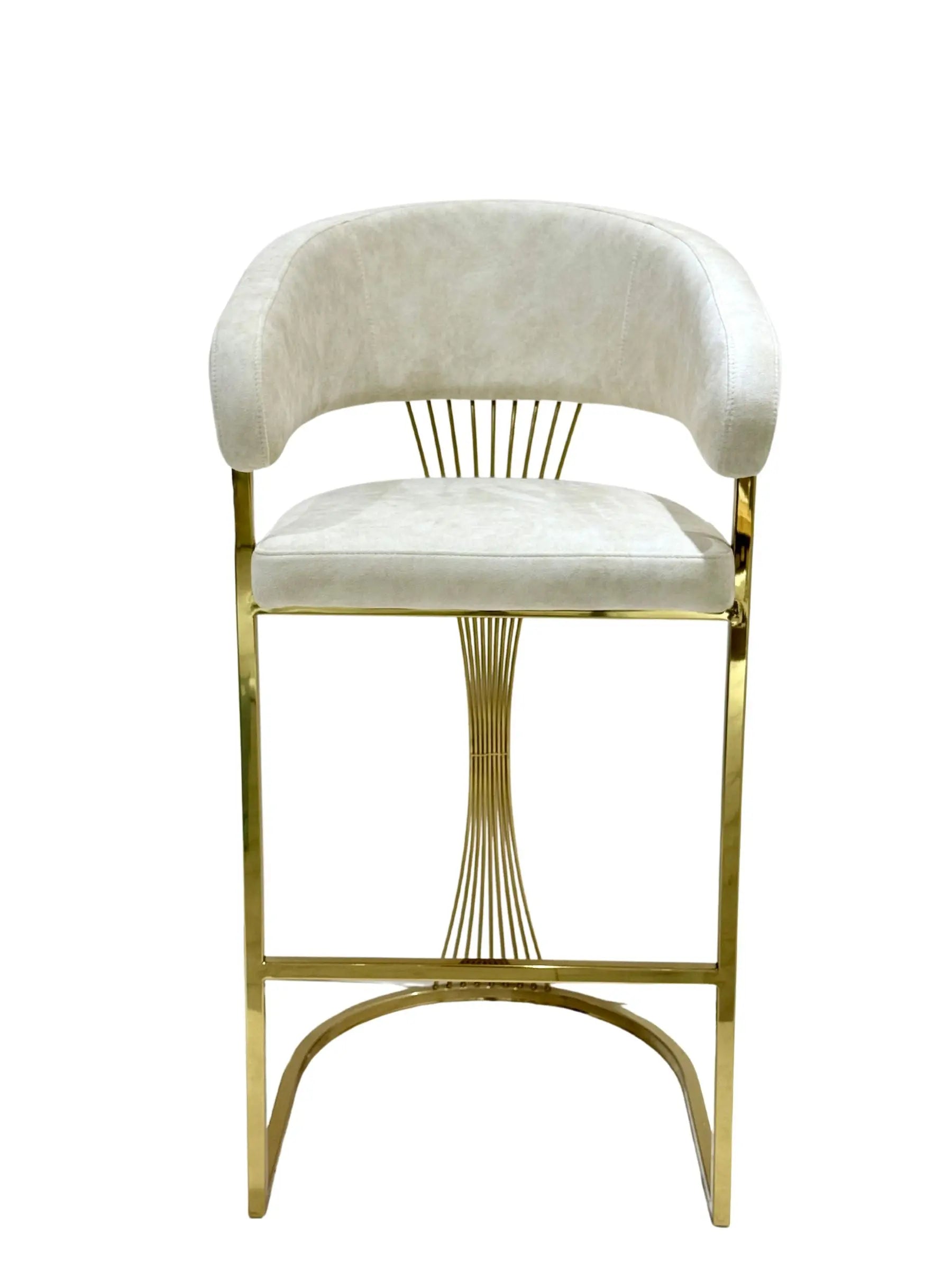Porto Luxury Black & Gold Velvet Bar Stool Gold Legs