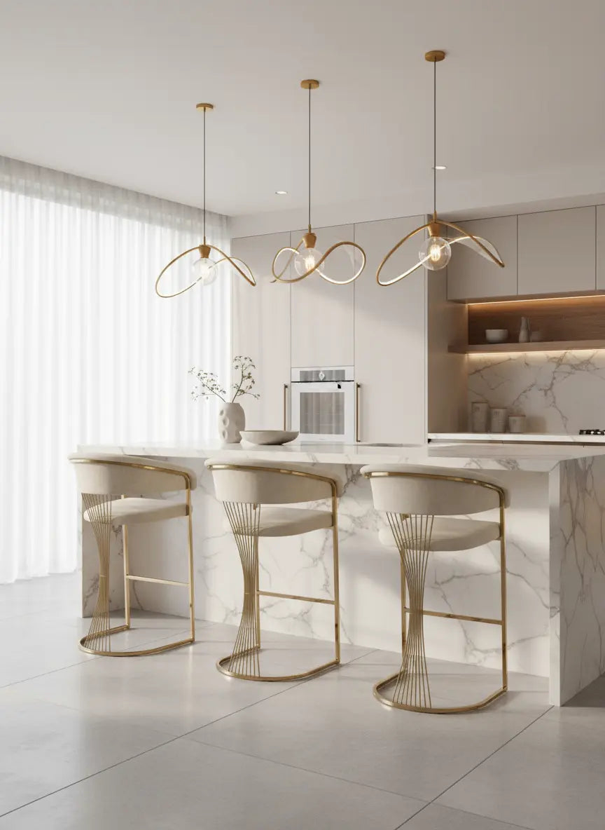 Porto Luxury Black & Gold Velvet Bar Stool Gold Legs