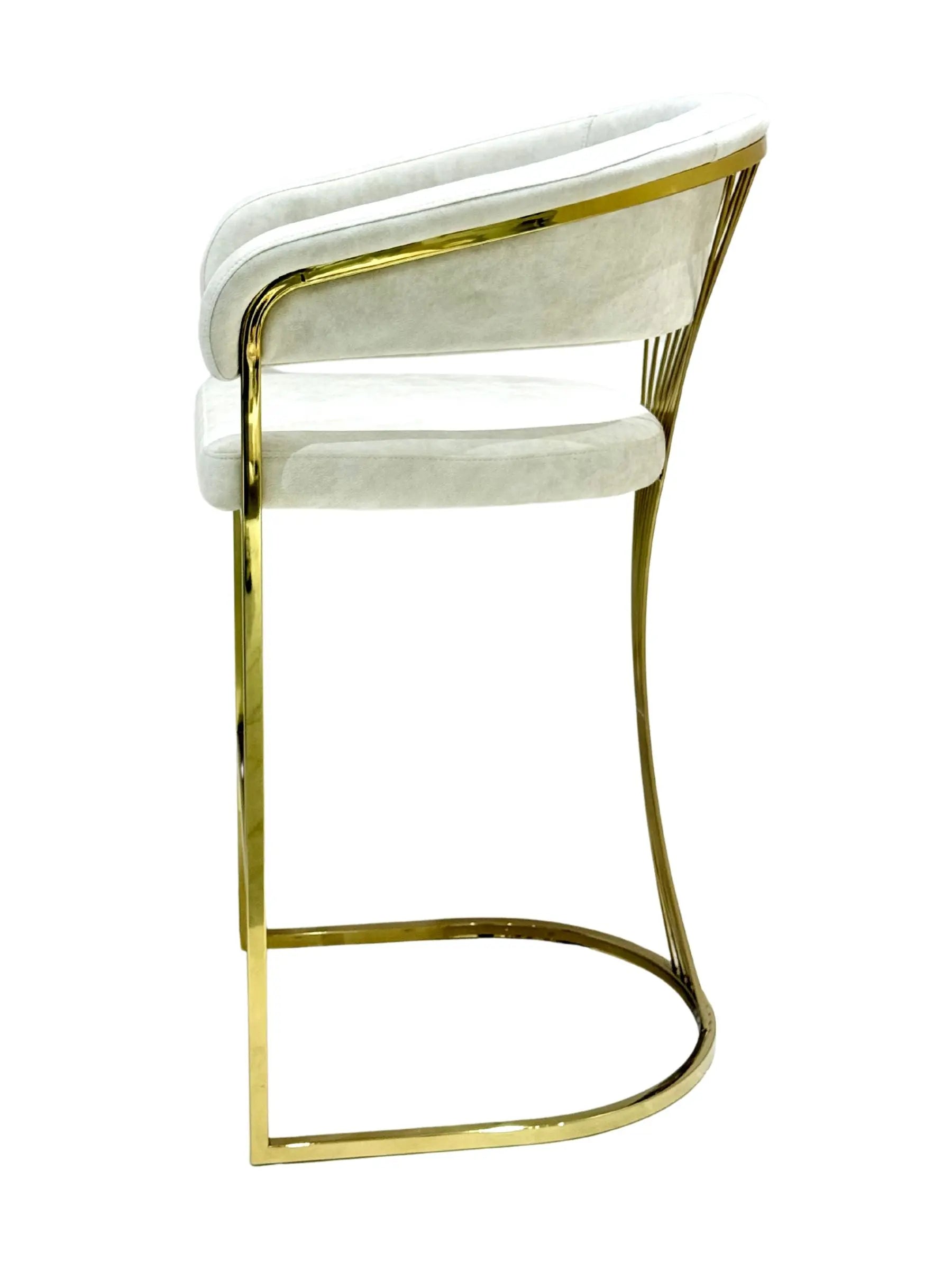 Porto Luxury Black & Gold Velvet Bar Stool Gold Legs