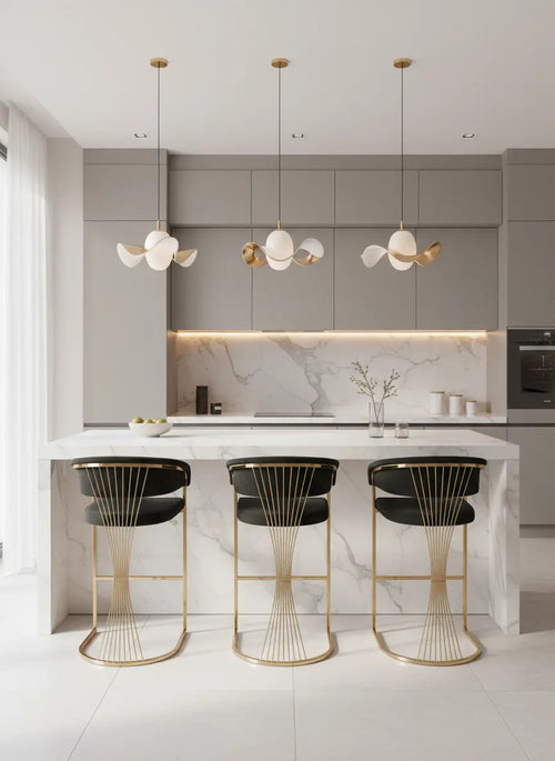 Porto Luxury Black & Gold Velvet Bar Stool Gold Legs