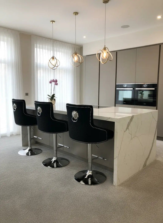 Majestic Luxury Barstool Lion knocker back Adjustable Height