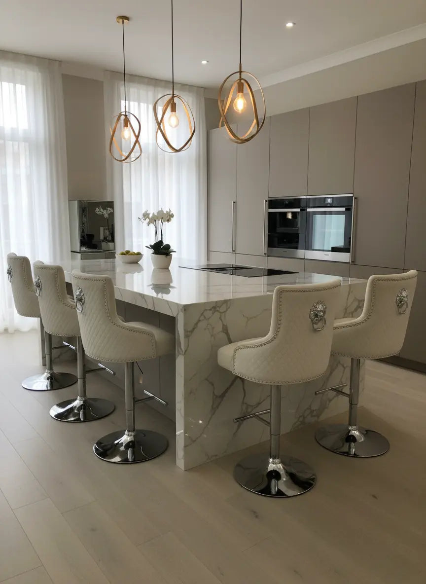 Majestic Luxury Barstool Lion knocker back Adjustable Height