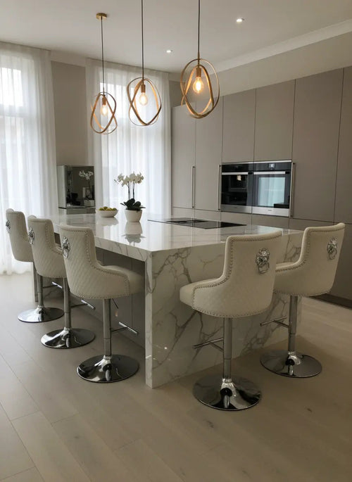 Majestic Luxury Barstool Lion knocker back Adjustable Height