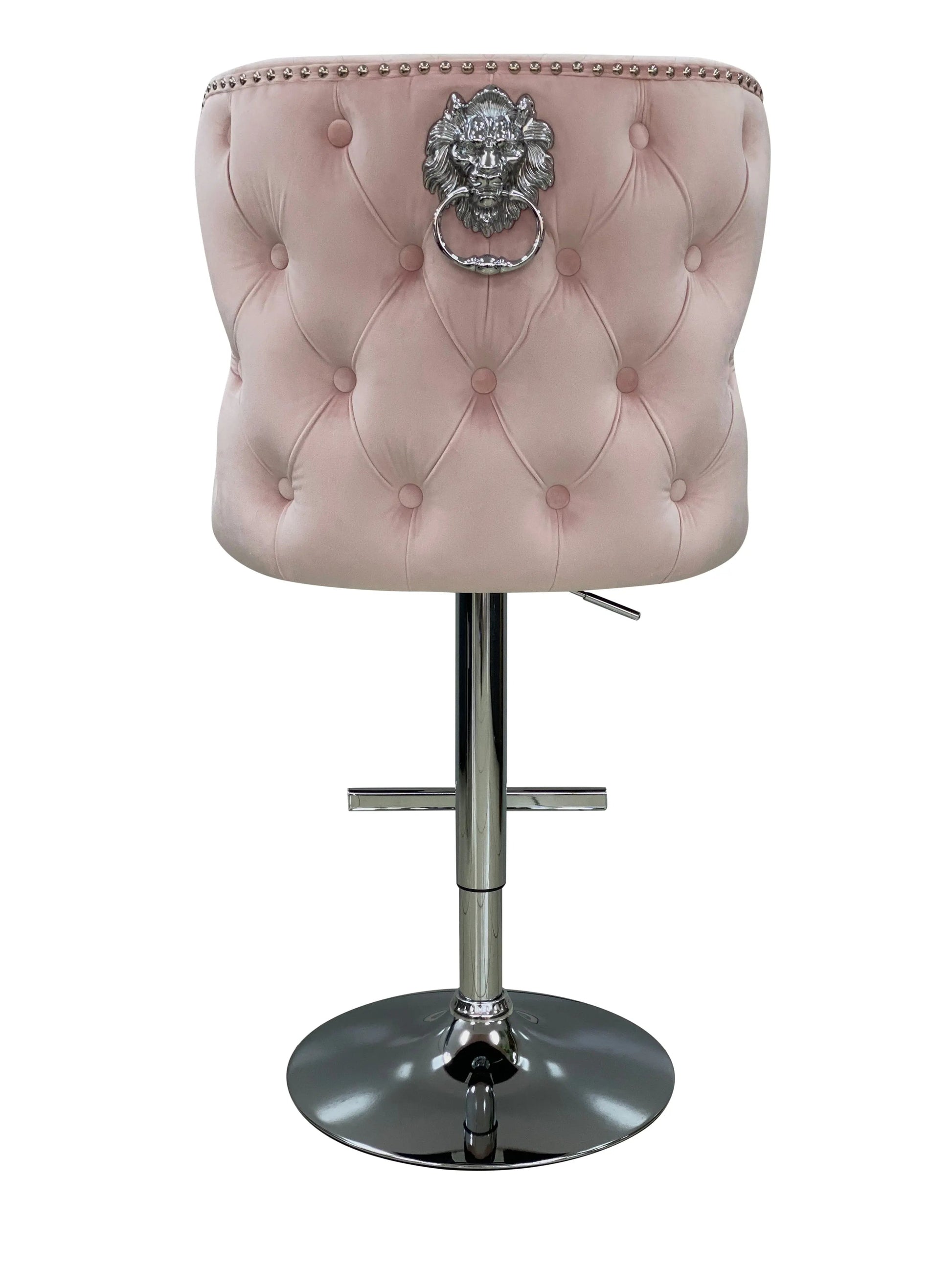 Valentino Luxury Barstool Lion Knocker Back Adjustable Height