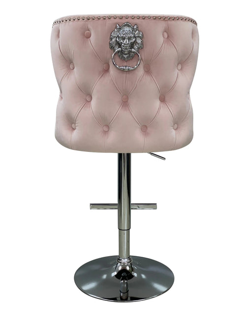 Valentino Luxury Barstool Lion Knocker Back Adjustable Height
