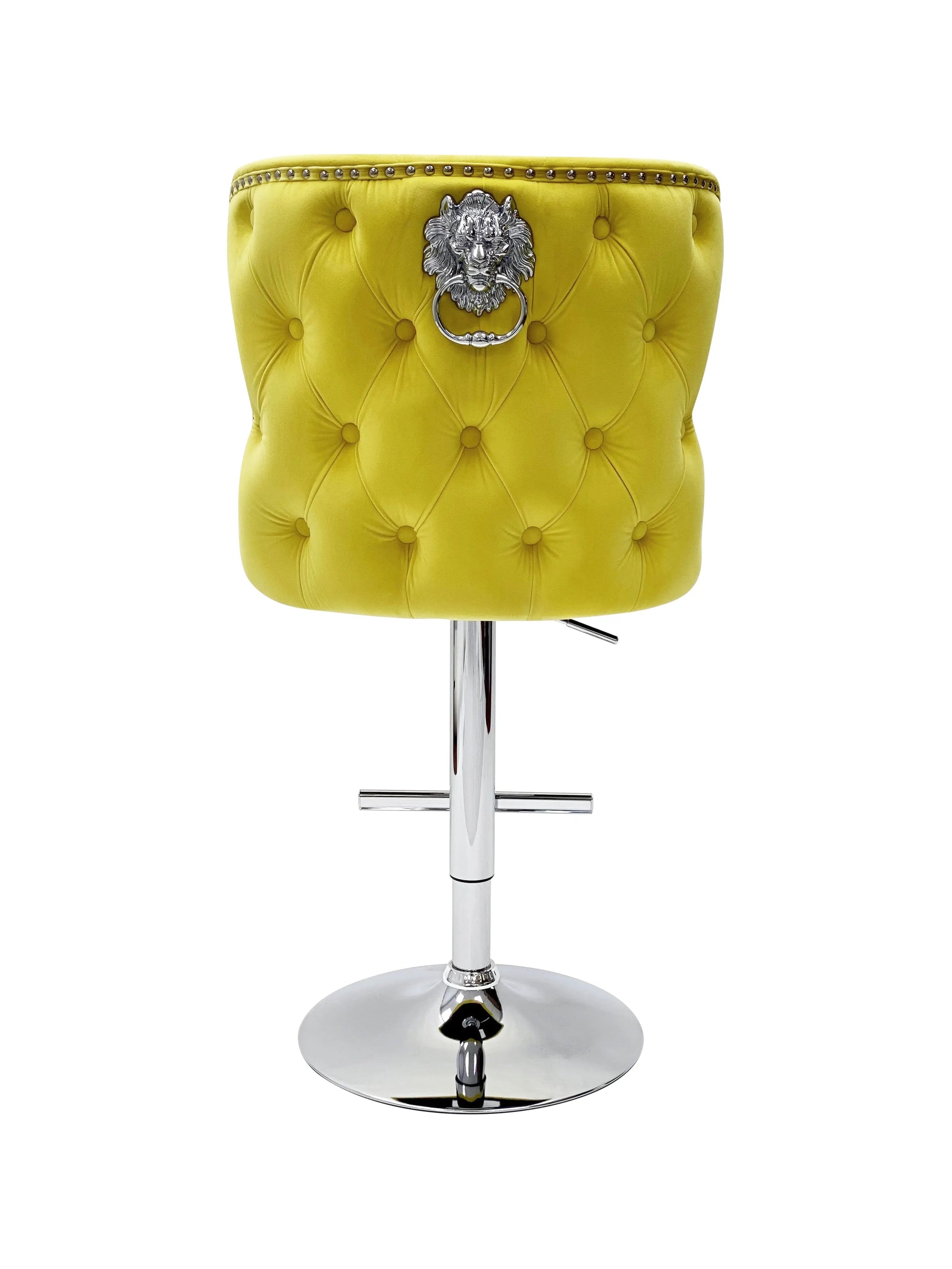 Valentino Luxury Barstool Lion Knocker Back Adjustable Height