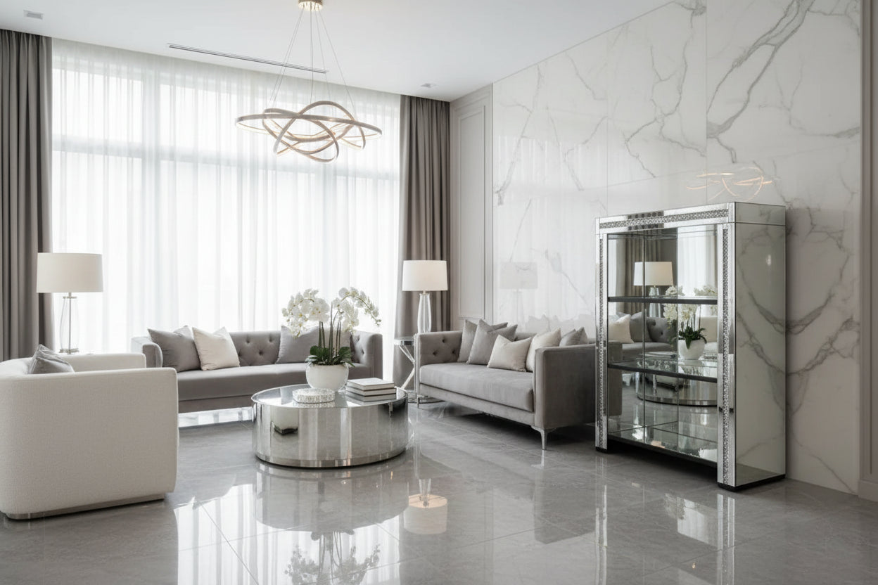 Roma Crushed Diamond Bookcase