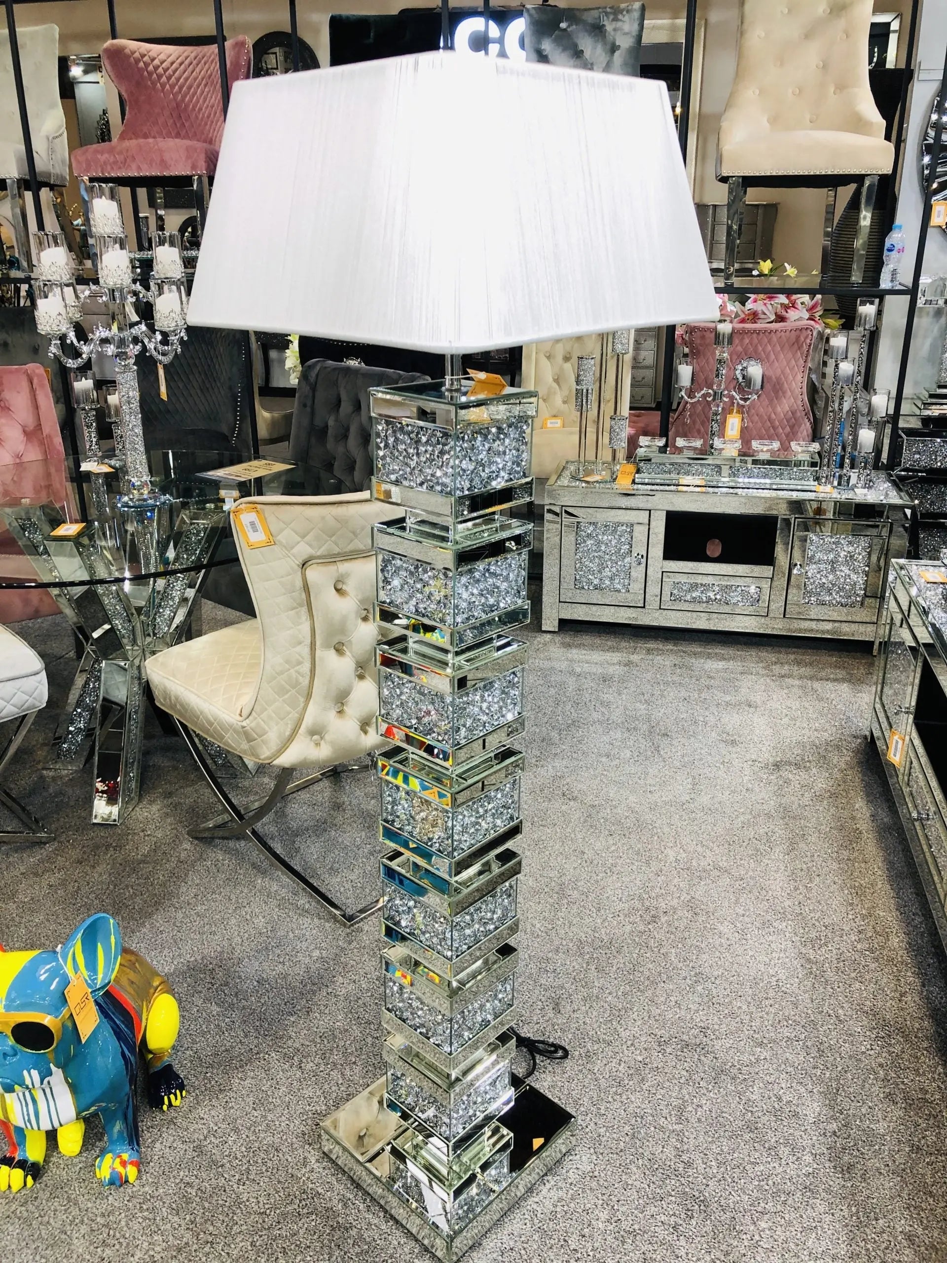 Roma Crushed Diamond Layered Floor Lamp