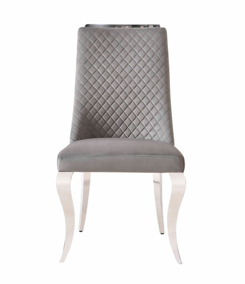 Set of 2 Roxby Grey & Chrome Dining Chairs – Elegant Modern Seating