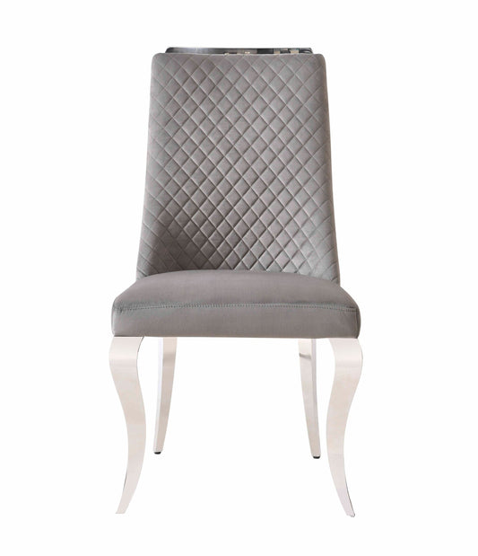 Set of 2 Roxby Grey & Chrome Dining Chairs – Elegant Modern Seating