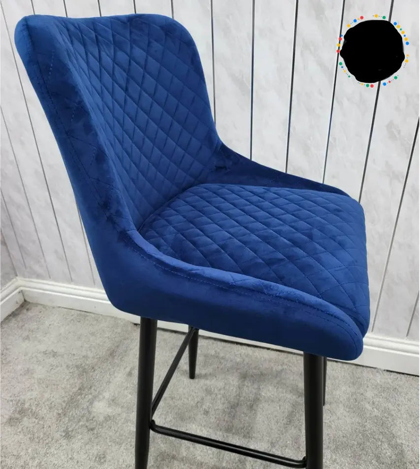 Vegas navy blue velvet barstool