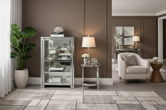 Roma Crushed Diamond Bookcase