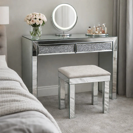 Mirrored Dresser Stool