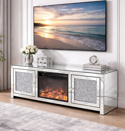 Roma Crushed Diamond TV Unit with Heater