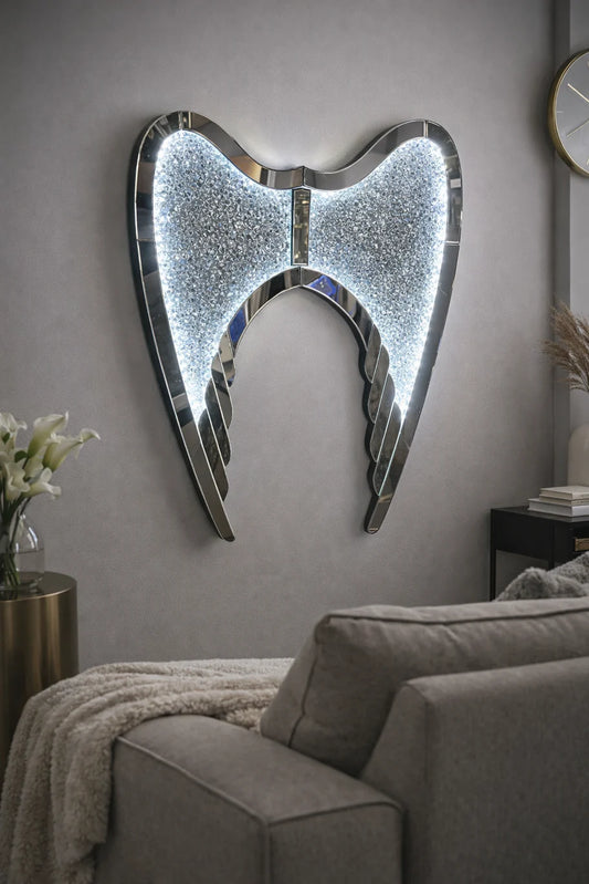 Crushed Diamond Angel LED Wings – White & Colour LED