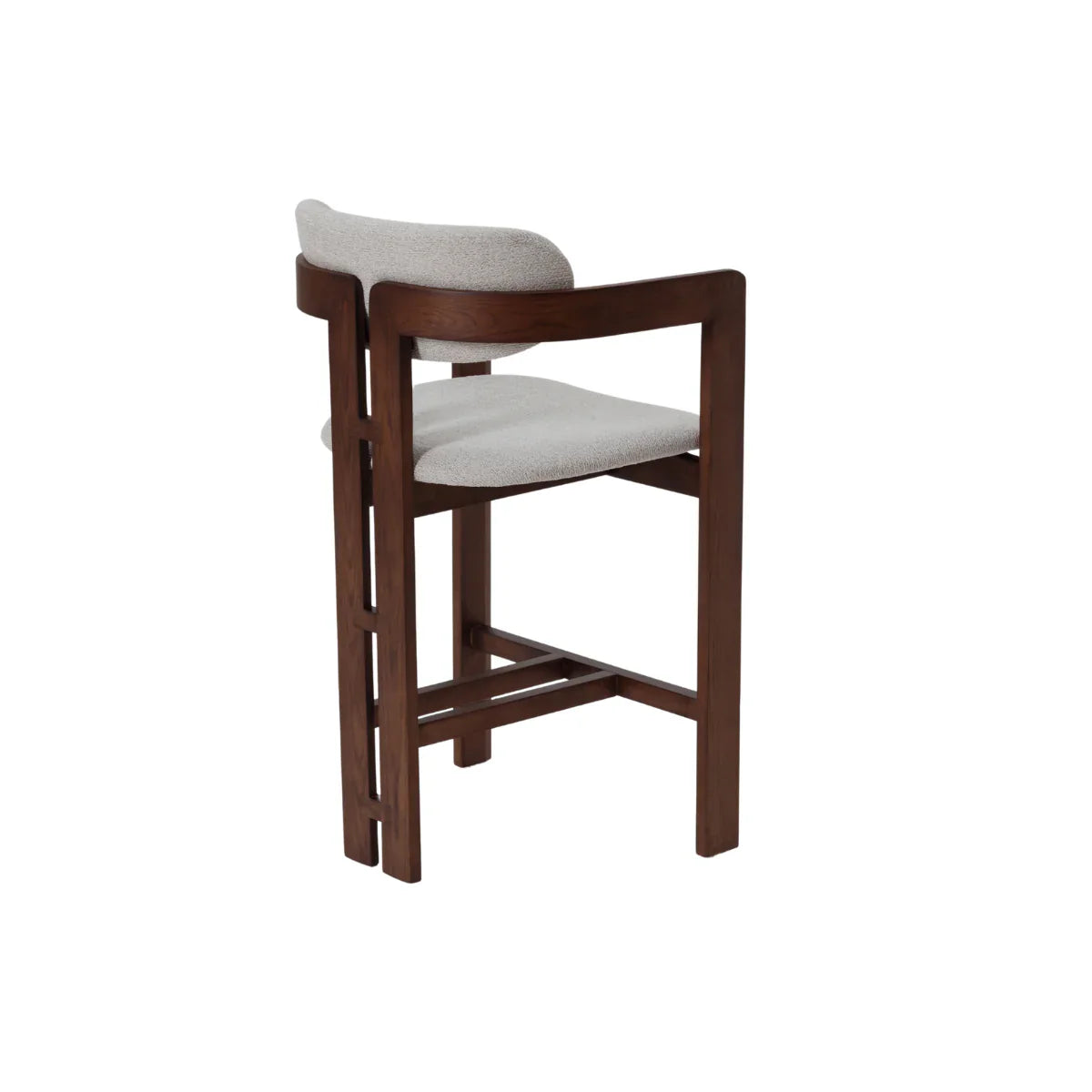 ALUXO® Clara Walnut Barstool in Oatmeal Bouclé