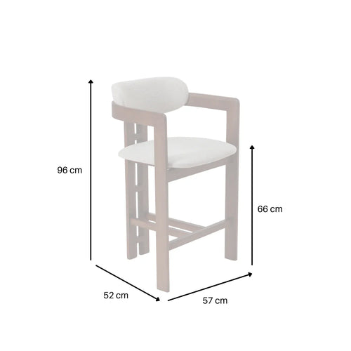 ALUXO® Clara Walnut Barstool in Oatmeal Bouclé