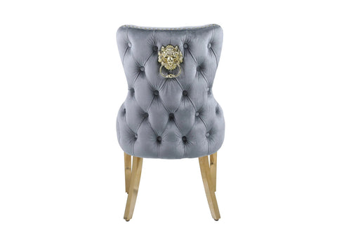 Victoria Gold Detailing Lion Knocker back Dining Chair - Set Of 2
