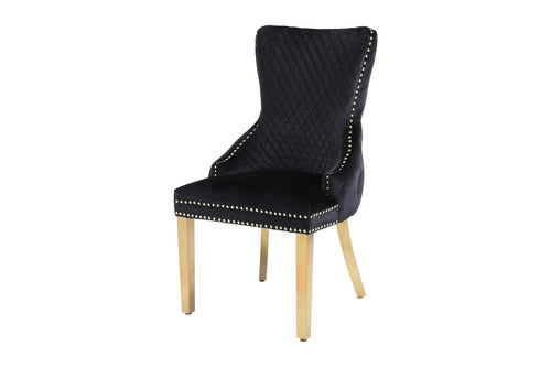 Victoria Gold Detailing Lion Knocker back Dining Chair - Set Of 2