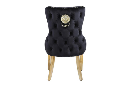 Victoria Gold Detailing Lion Knocker back Dining Chair - Set Of 2