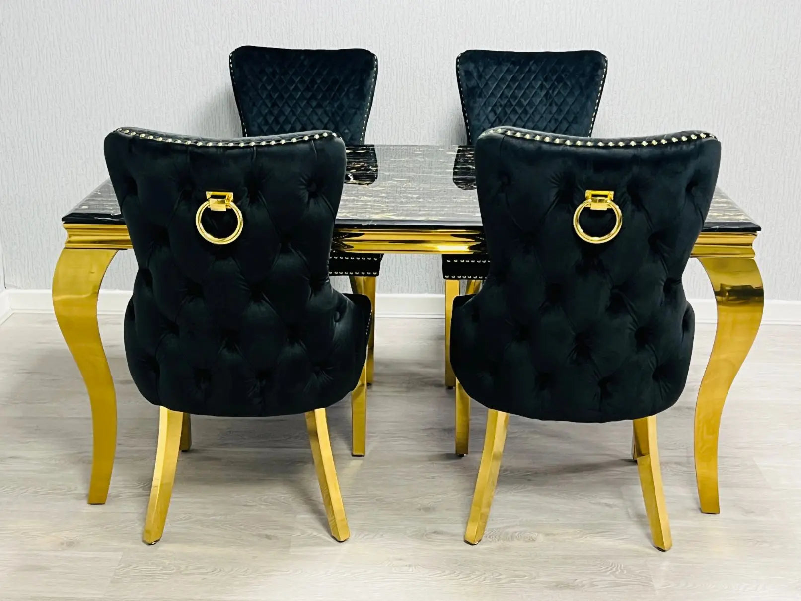 Victoria Gold Detailing Circle Knocker Back Dining Chair - Set Of 2